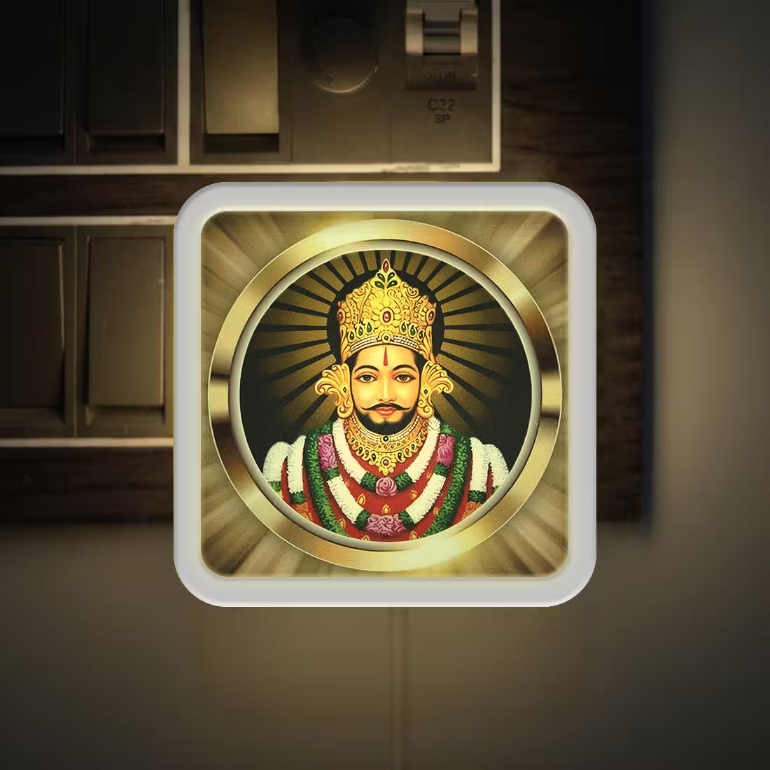 Shree Khatu Shyam Ji plug-in led lamp night view of glow