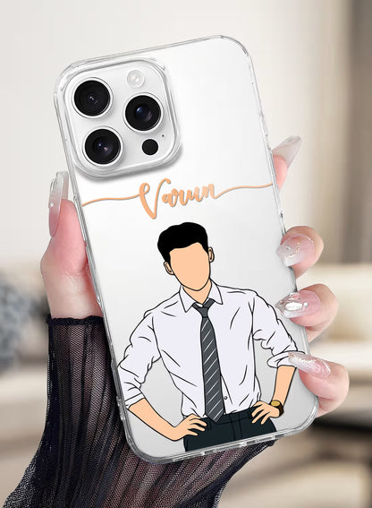 Classy Formal Boy Printed Clear Silicone Back Cover