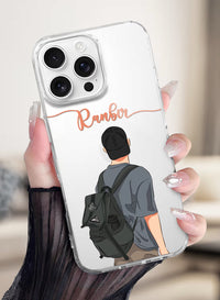 Backpacker Boy Printed Clear Silicone Back Cover