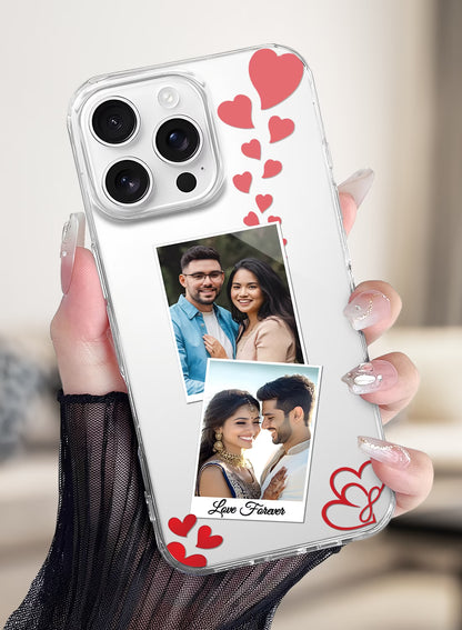 Love Forever Dual Photo Custom Silicone Mobile Cover