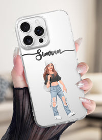 Fashion Girl Custom Name Mobile Cover