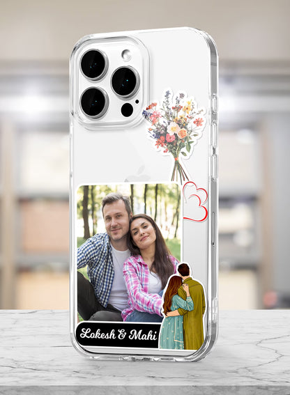 Wildflower Bouquet Couple Photo Silicone Mobile Cover