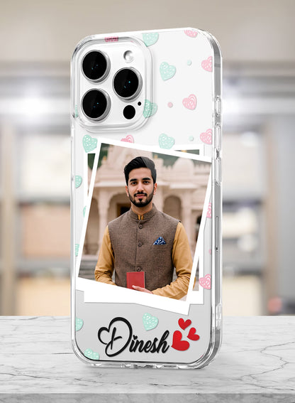 Pastel Hearts Polaroid Custom Photo Silicone Mobile Cover