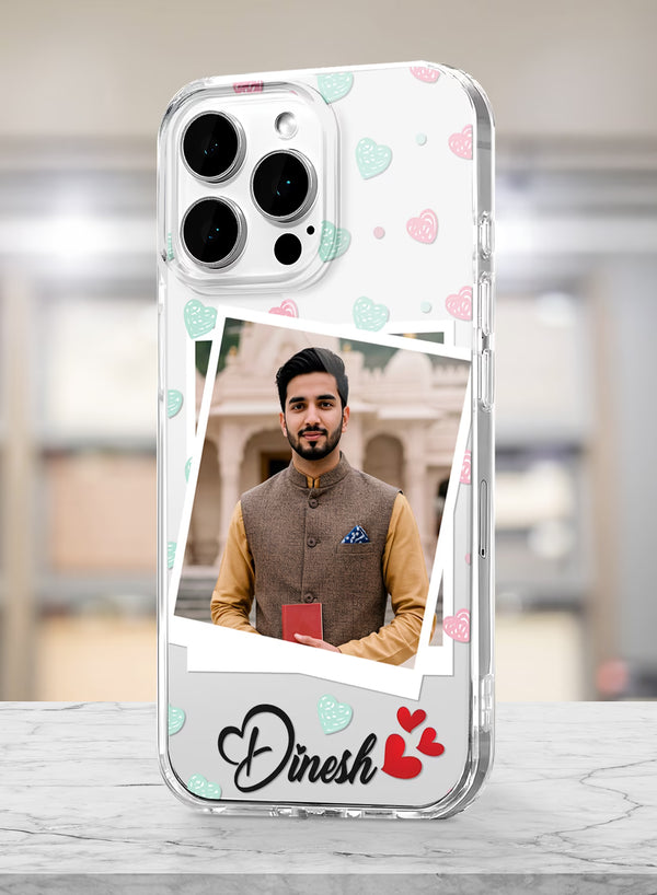 Pastel Hearts Polaroid Custom Photo Silicone Mobile Cover