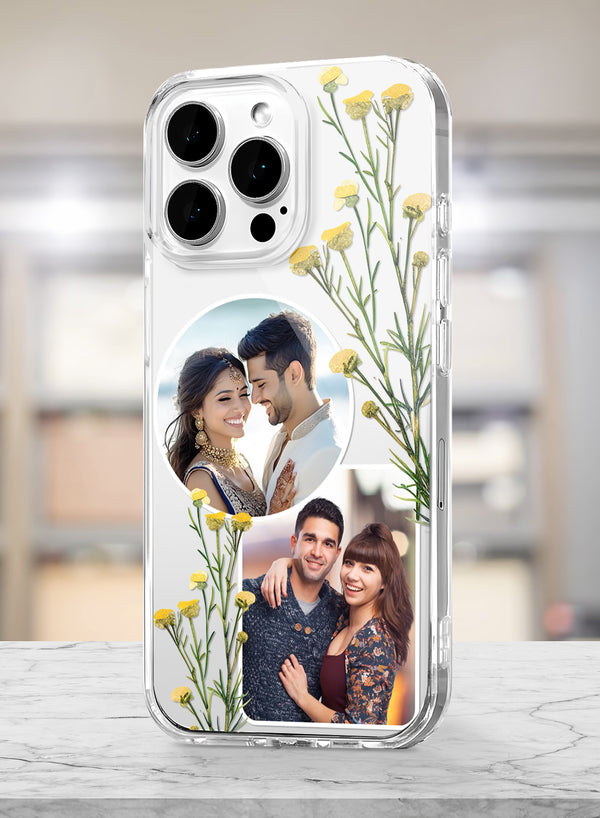 Yellow Wildflower Dual Photo Custom TPU Mobile Cover