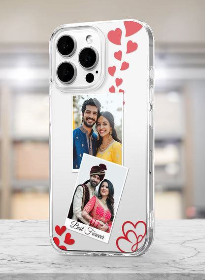 Love Forever Dual Photo Custom Silicone Mobile Cover