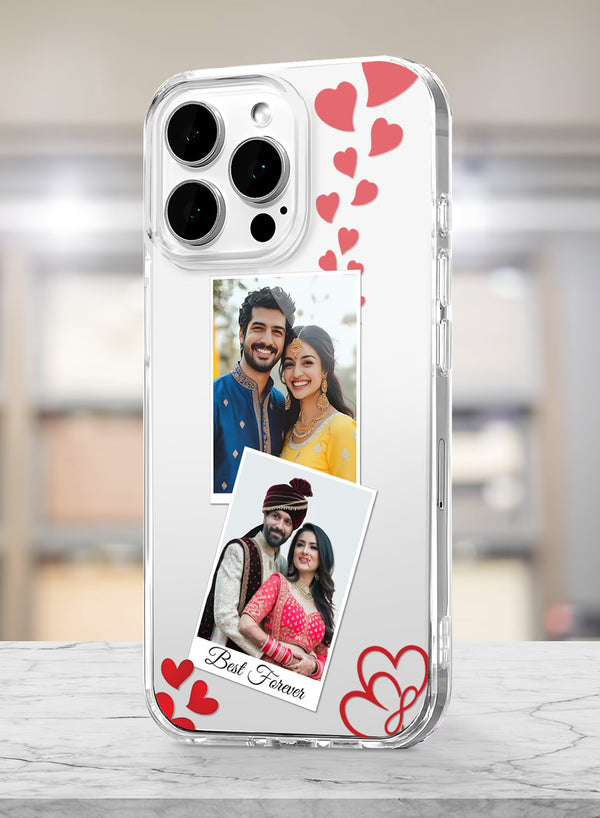 Love Forever Dual Photo Custom Silicone Mobile Cover
