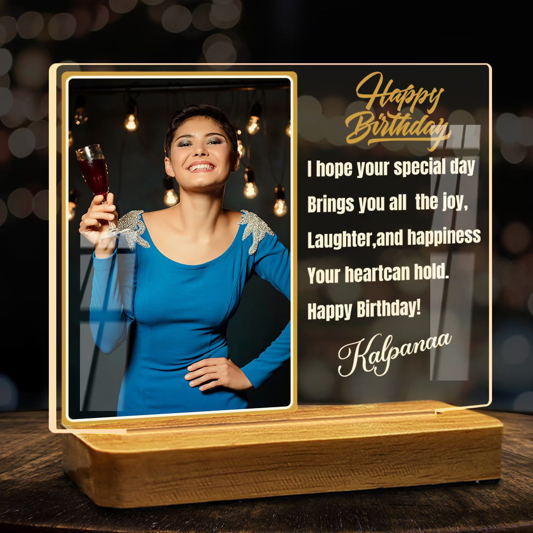Custom Happy Birthday Acrylic LED Lamp