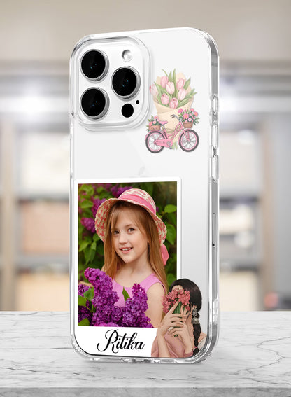 Pink Bicycle Tulip Custom Silicone Mobile Cover