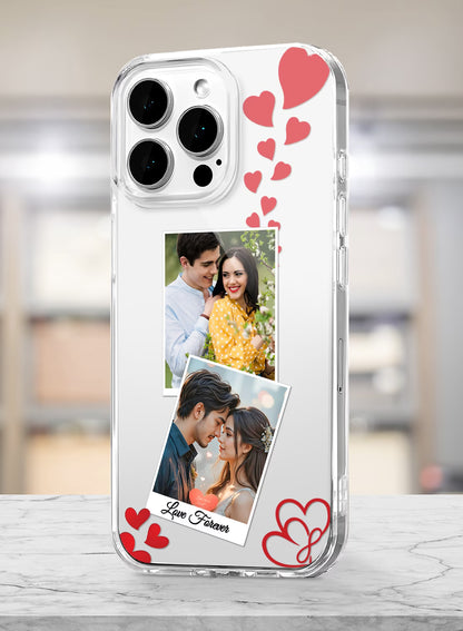 Love Forever Dual Photo Custom Silicone Mobile Cover