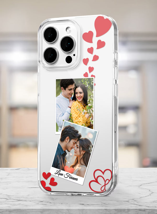 Love Forever Dual Photo Custom Silicone Mobile Cover