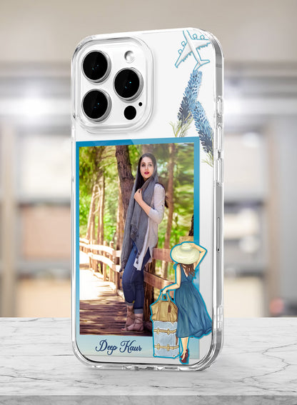 Travel Girl Airplane Custom Photo Silicone Mobile Cover