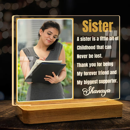 Sister Custom Acrylic LED Photo Lamp