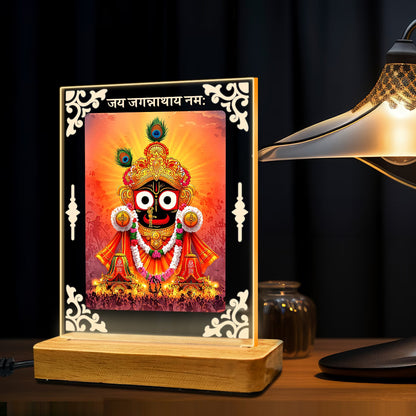 Buy Online Fashionury Acrylic Spiritual Lamp Jagannath Ji Acrylic Led Lamp - Wooden Stand D1