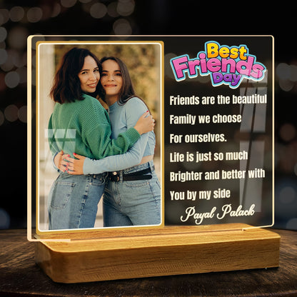Custom Best Friends Day Acrylic LED Lamp