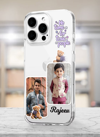 No toxic People Pattern Clear Silicone Phone Cover