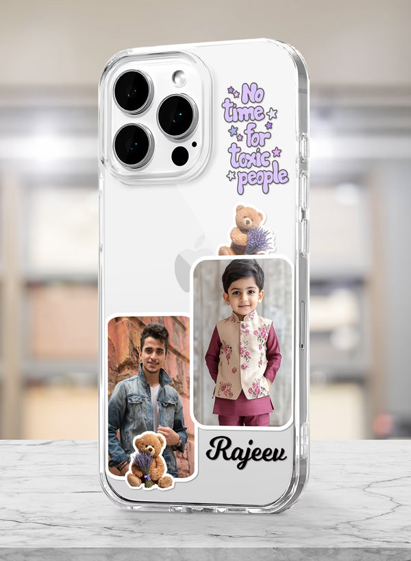No toxic People Pattern Clear Silicone Phone Cover