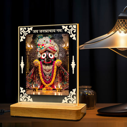 Buy Online Fashionury Acrylic Spiritual Lamp Jagannath Ji Acrylic Led Lamp - Wooden Stand D2