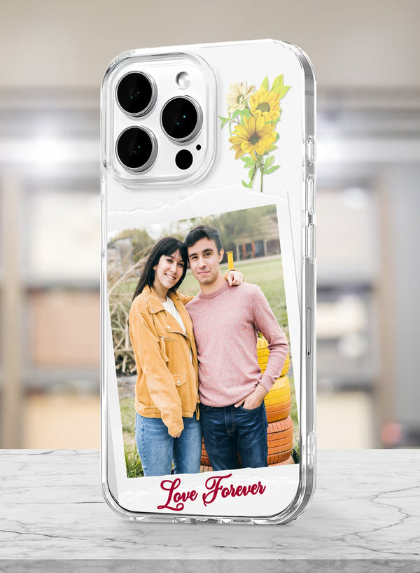 Sunflower Polaroid Custom Photo & Name TPU Mobile Cover