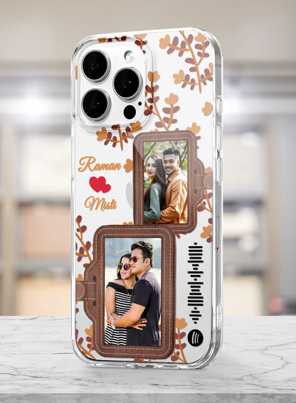 Couple 2 Photo Spotify Floral Clear Silicone Phone Cover