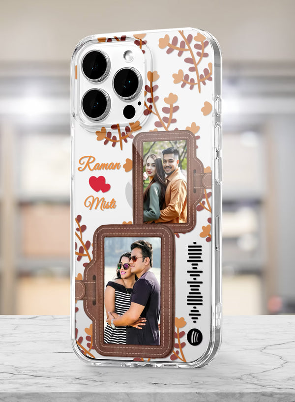 Couple 2 Photo Spotify Floral Clear Silicone Phone Cover