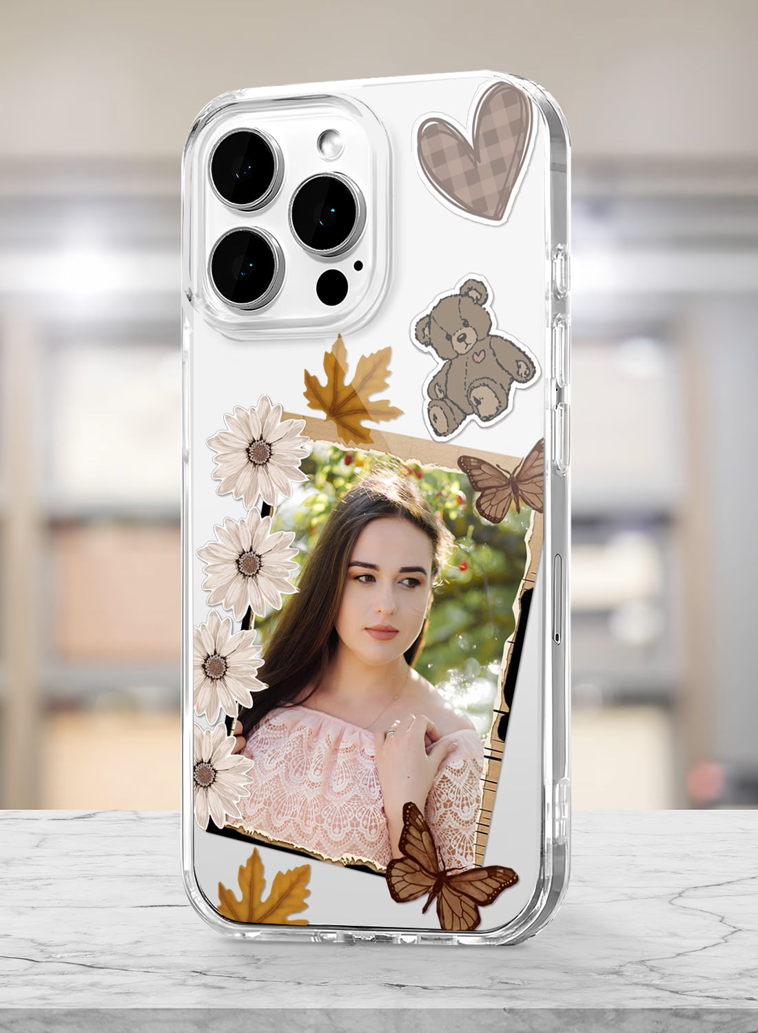 Autumn Aesthetic Bear Butterfly Silicone Mobile Cover