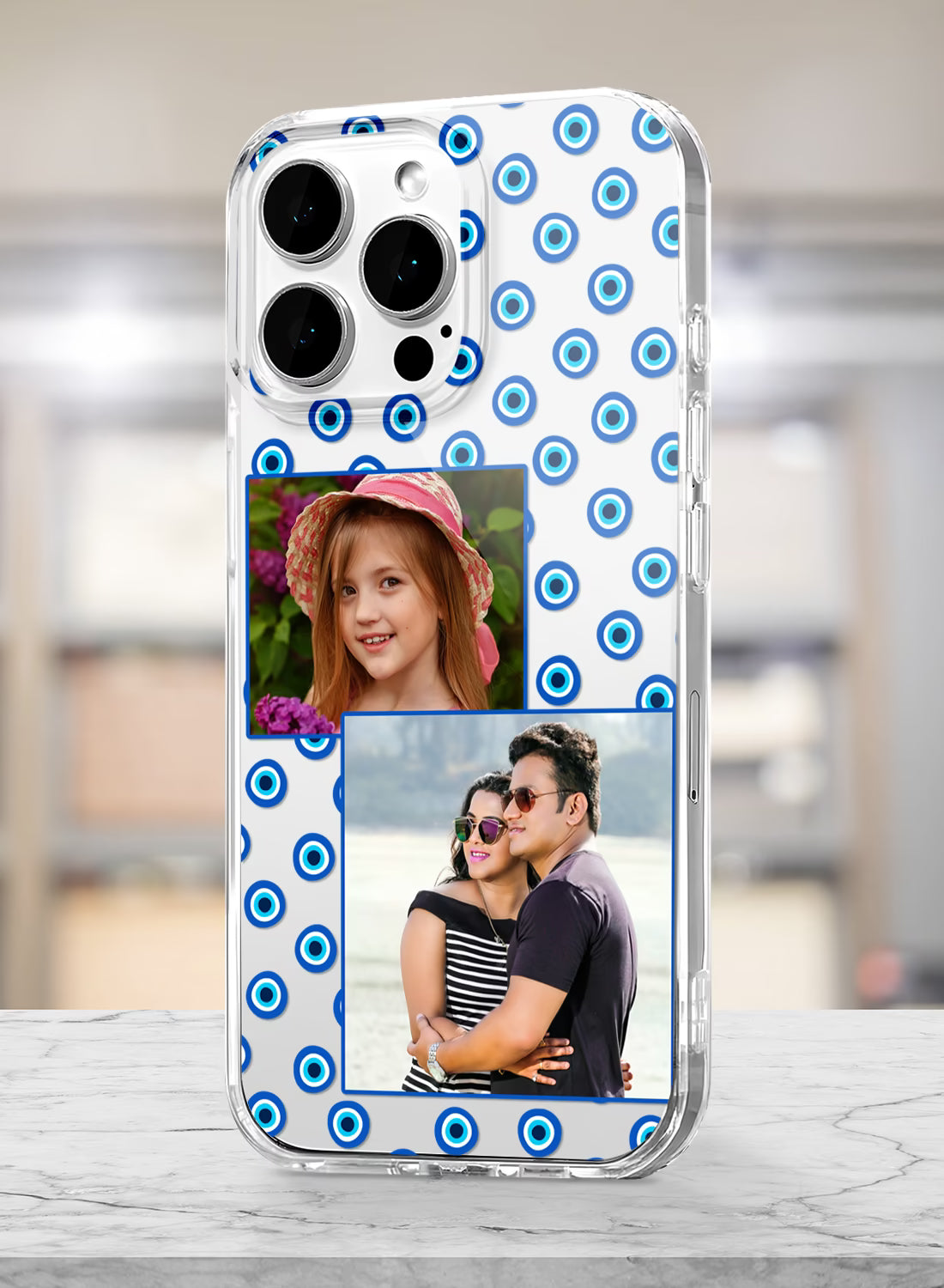 Evil Eye Dual Photo Custom Silicone Mobile Cover