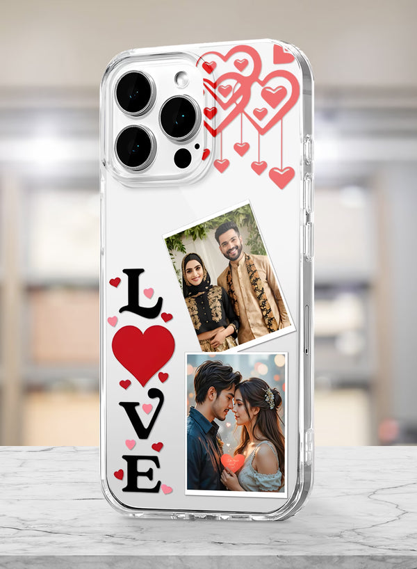 LOVE Typography 2 Custom Photo Silicone Mobile Cover