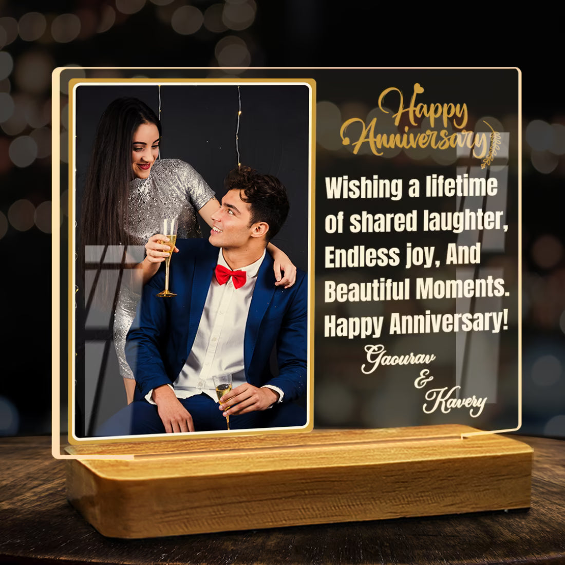 Custom Happy Anniversary Acrylic LED Lamp