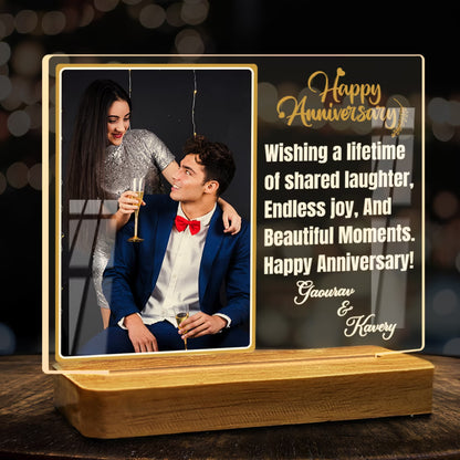 Custom Happy Anniversary Acrylic LED Lamp
