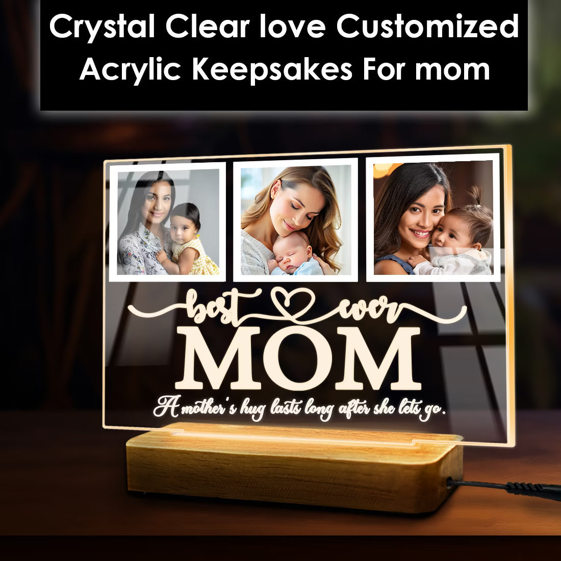 Best Ever Mom LED Acrylic Photo Frame | Fashionury