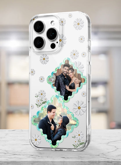 Daisy Floral Dual Photo Clear Silicone Mobile Cover