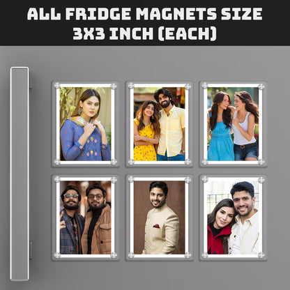 Polaroid acrylic photo fridge magnet set of 6 with insert photos and silver screw corners – Fashionury