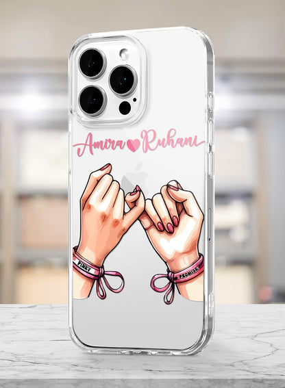 Pinky Promise Hands Printed Clear Silicone Back Cover