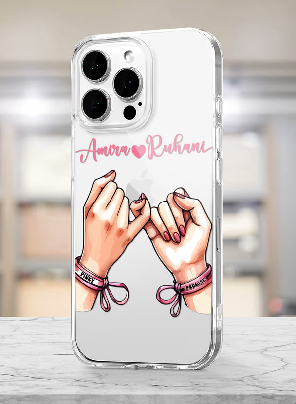 Pinky Promise Hands Printed Clear Silicone Back Cover