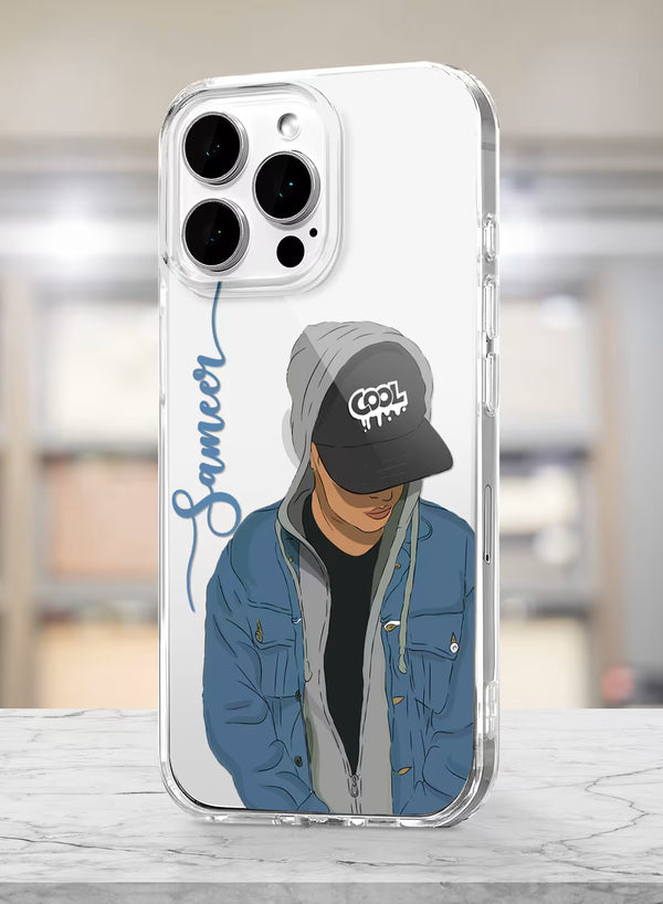 Custom Name Streetwear Cap Boy Clear Silicone Phone Cover