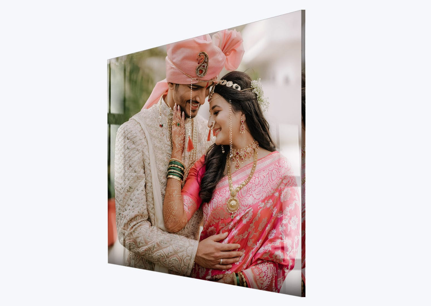 High-definition landscape acrylic wall photo frame print showing sharp details and glossy finish