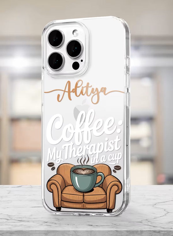 Coffee Therapist Printed Clear Silicone Back Cover