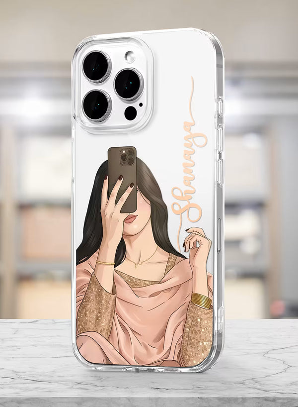 Selfie Girl Custom Name Silicone Mobile Cover