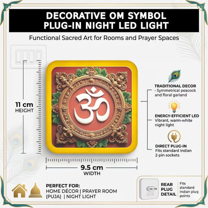 Divine Om Symbol Led Night Plug-In Lamp Specification