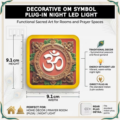 Om Symbol Plug-In Acrylic LED Night Lamp | Fashionury