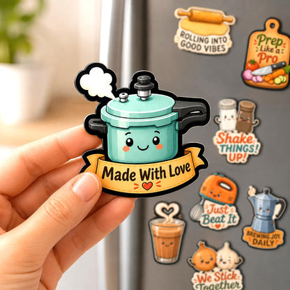 Cute Kitchen Quotes MDF Fridge Magnet Set – Pack of 10