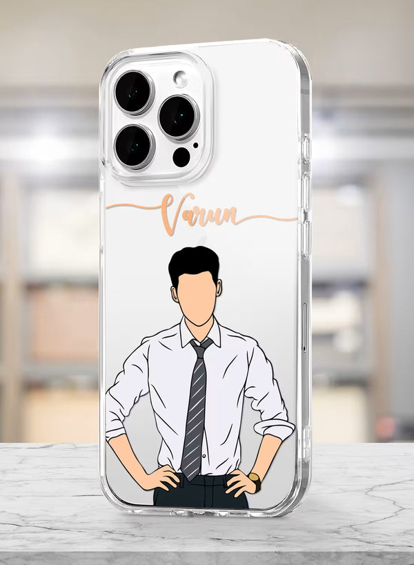 Classy Formal Boy Printed Clear Silicone Back Cover