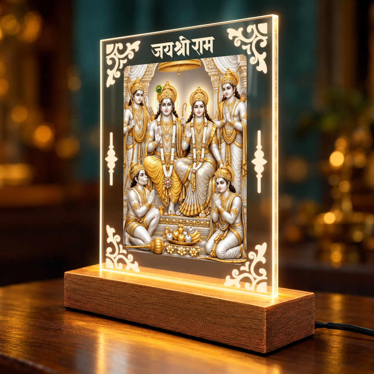 Ram Darbar Acrylic LED Table Lamp D2