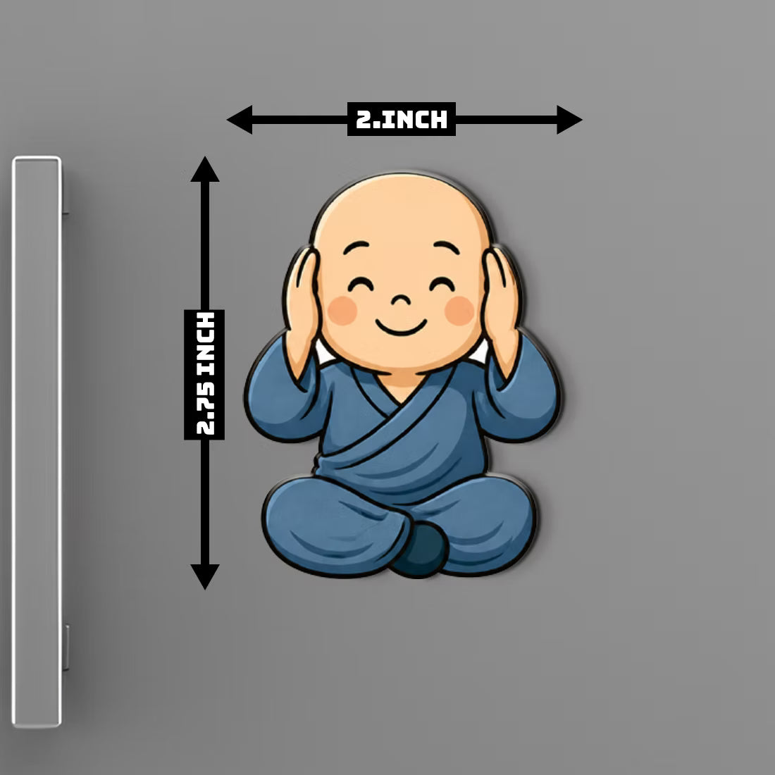 Cute Baby Monk MDF wooden fridge magnet set of 4 with playful poses