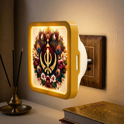 Khalsa ji plug-in LED night lamp for spiritual room decor