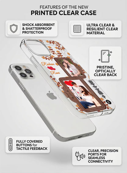 Couple 2 Photo Spotify Floral Clear Silicone Phone Cover