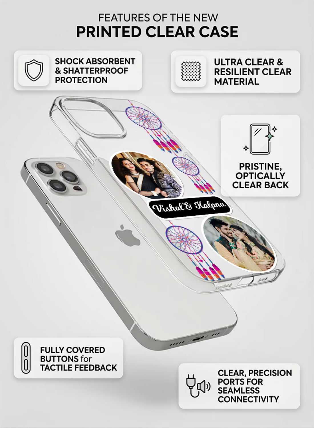 Dreamcatcher Pattern Clear Silicone Phone Cover