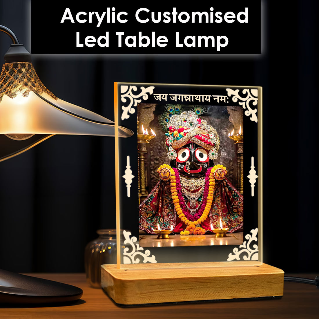 Buy Online Fashionury Acrylic Spiritual Lamp Jagannath Ji Acrylic Led Lamp - Wooden Stand D2