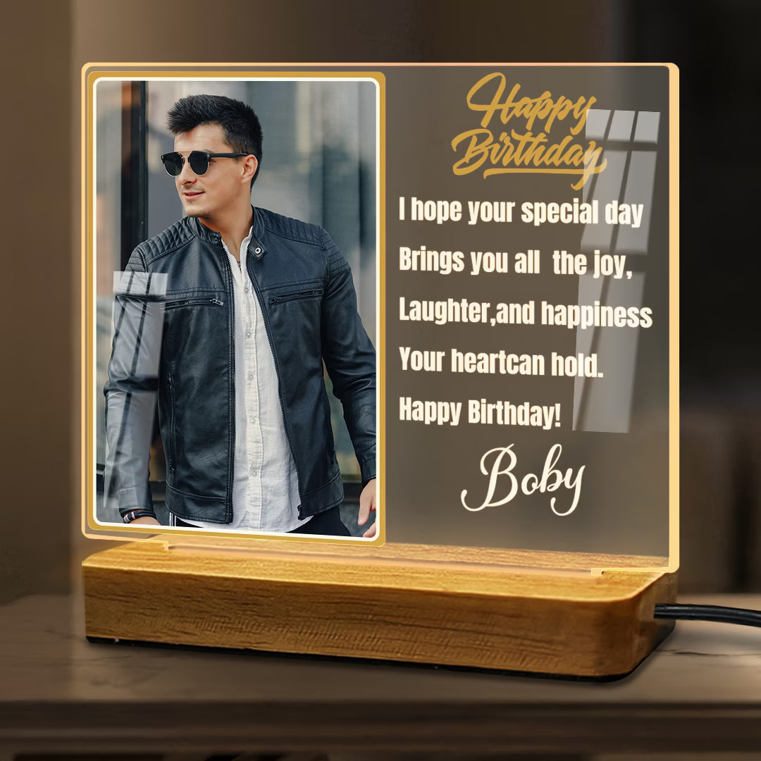 Custom Happy Birthday Acrylic LED Lamp